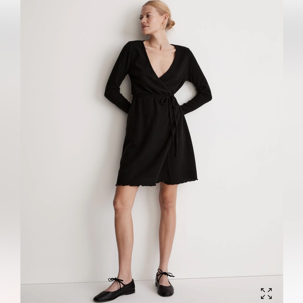 NWT Madewell Ribbed Knit Wrap Mini Dress